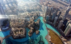 Looking down at the Burj Khalifa Lake.