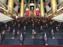 An army of nutcrackers awaited us inside the lobby of the Burj Al Arab. Luckily, they were only a display, or else nuts everywhere would have fled before their might.